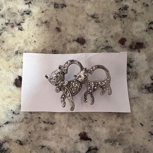 Cat/Kitten Marcasite Look Vintage Brooch/Pin